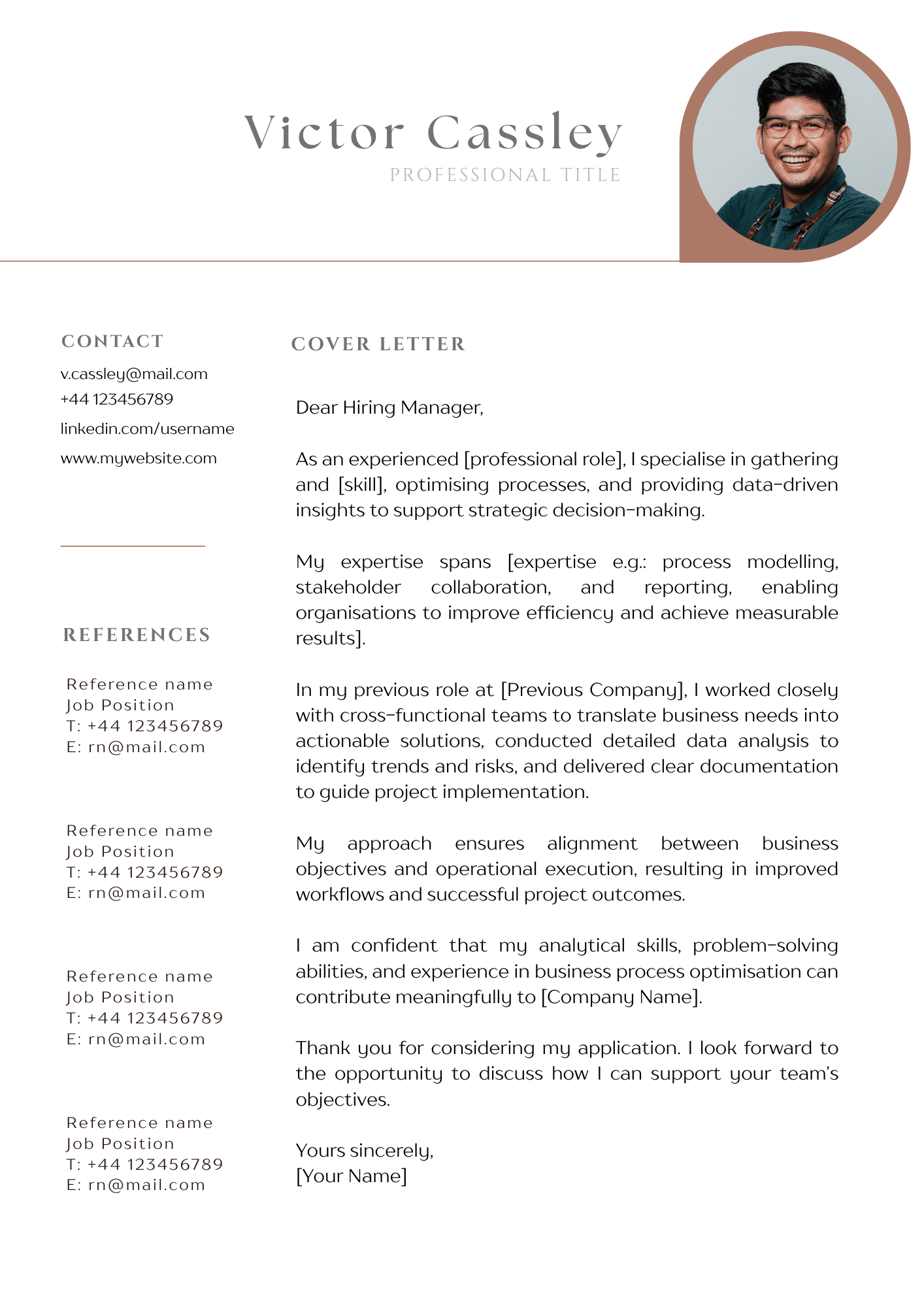 Operations Manager Resume Template – Modern, Clean, Photo incl. Editable in Canva - Image 3
