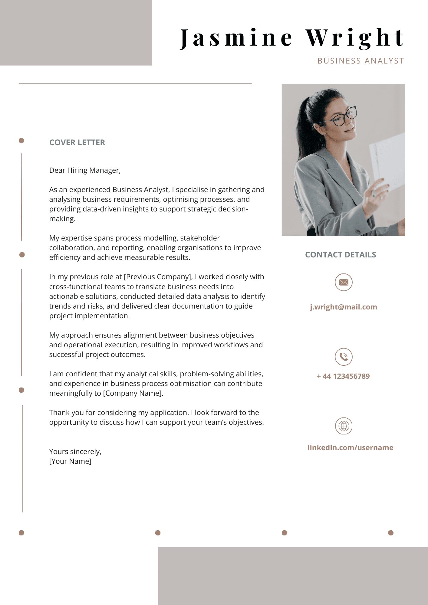 Business Analyst Resume Template – Professional, Editable in Canva - Image 4