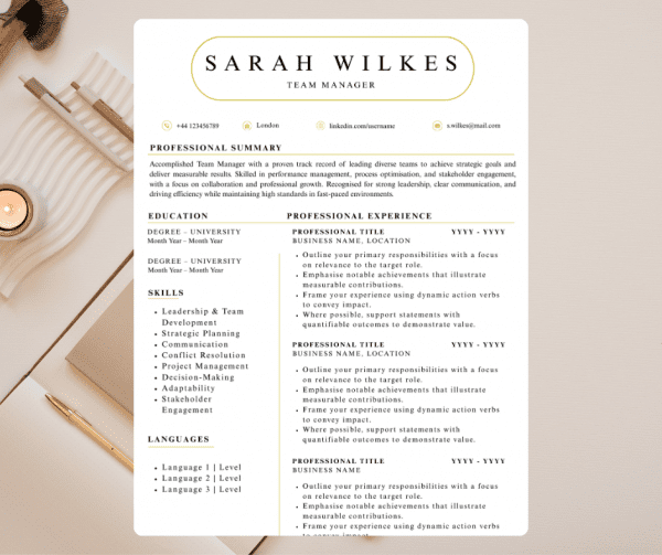 Team Manager Resume