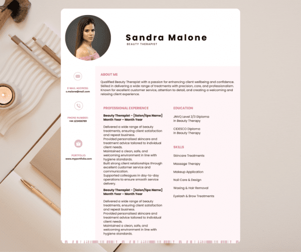 Beauty Therapist Resume
