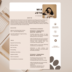 Pet Groomer CV