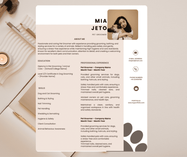 Pet Groomer CV